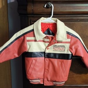 Arkansas Razorback used leather kids jacket